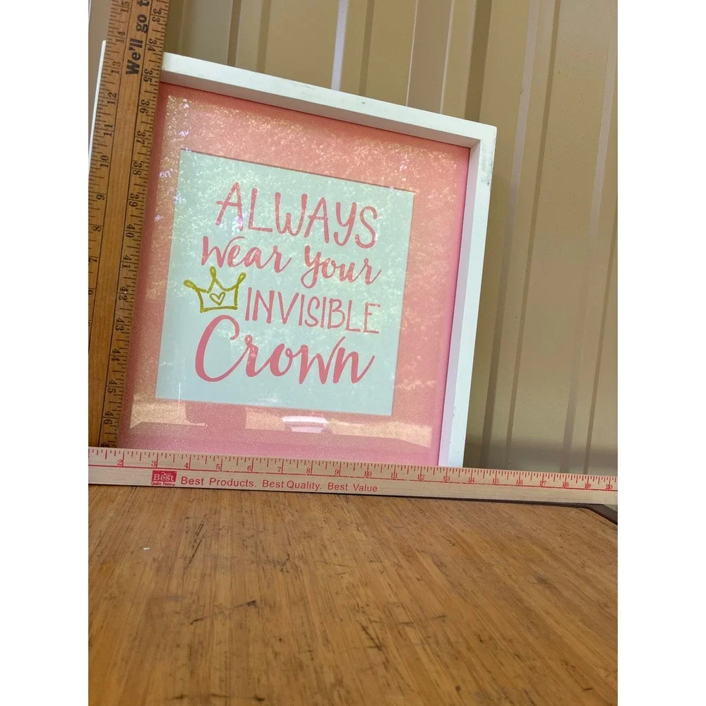 Pink Gold Inspirational Wall Art Set Crown Proverbs 31:25 Canvas Framed Decor